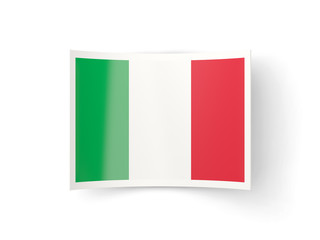 Bent icon with flag of italy