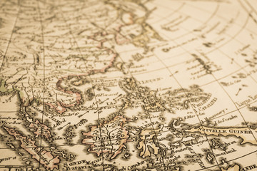 アンティークの世界地図　東アジア