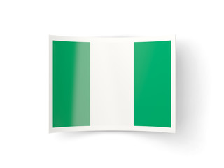 Bent icon with flag of nigeria
