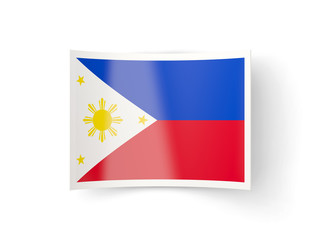 Fototapeta premium Bent icon with flag of philippines