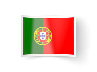 Obraz premium Bent icon with flag of portugal