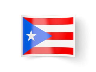 Fototapeta premium Bent icon with flag of puerto rico