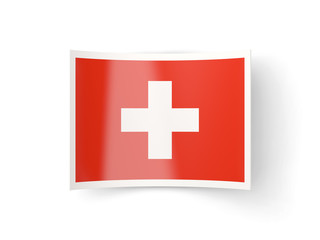 Bent icon with flag of switzerland