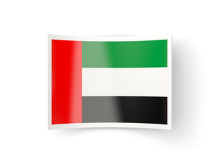 Bent icon with flag of united arab emirates