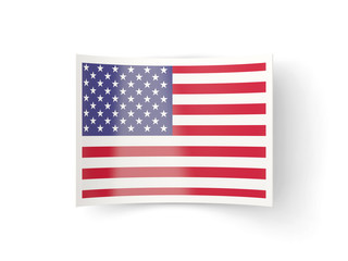 Bent icon with flag of united states of america