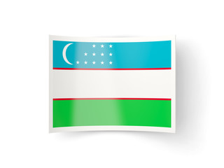 Bent icon with flag of uzbekistan
