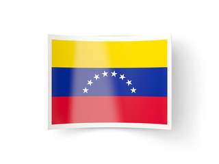 Bent icon with flag of venezuela