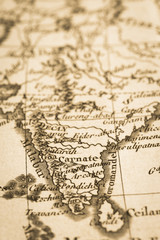 アンティークの世界地図　インド