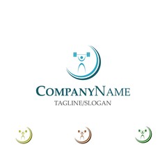 Fitness physic body sport logo icon vector