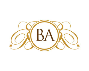 BA Luxury Ornament Initial Logo