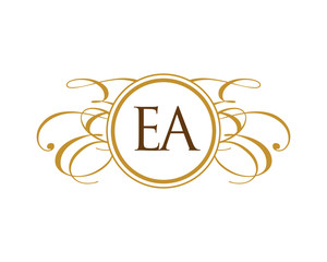 EA Luxury Ornament Initial Logo