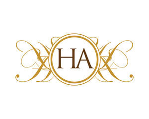HA Luxury Ornament Initial Logo