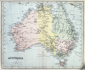 Fototapeta na wymiar Early map of Australia