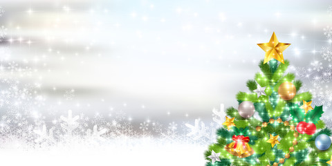 クリスマス　雪　クリスマスツリー　背景