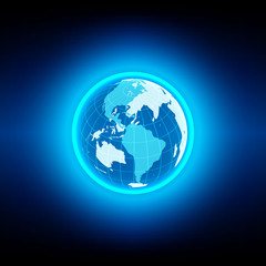Fototapeta na wymiar vector globe blue technology background concept design. vector i