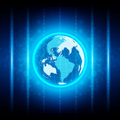  Abstract globe digital technology and network connection design