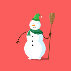 Snowman White Cartoon Snow Character Icon