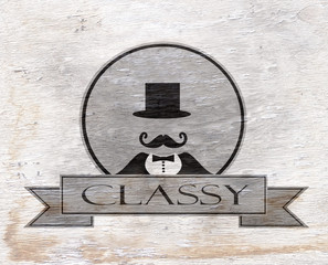 classy man design with wood grain texture