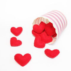 Hearts Plush Handmade in paper cup