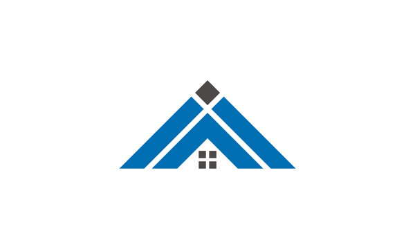  triangle roof construction home logo