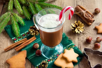 Crédence de cuisine en verre imprimé Chocolat Christmas hot chocolate