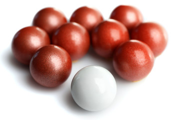 Bunch of ball isolated on white, individuality concept