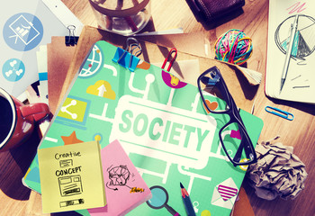 Society Community Global Togetherness Connecting Internet Concep