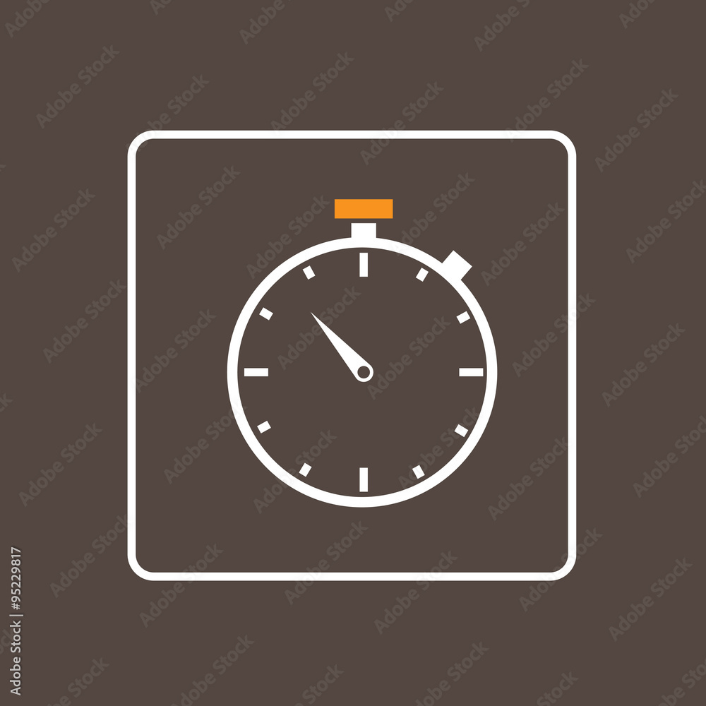 Poster clock icon thin line simple logo minimalistic style vector