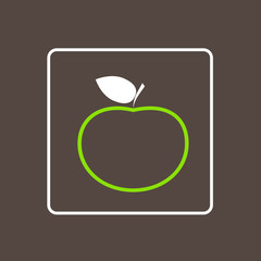 Apple Icon Thin Line Simple Logo Minimalistic Style Vector 