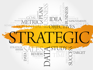 Fototapeta premium Strategic word cloud, business concept