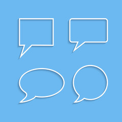 Quote outline speech bubble set