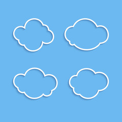 Quote outline cloud set