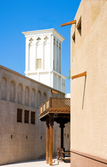 Fototapeta na wymiar Dubai, wind towers in the old Bastakija quarter