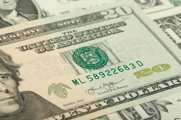 USA dollar money banknotes background