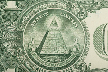 macro of US dollar money banknote