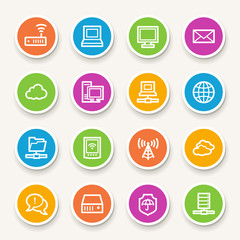 Cloud computing & internet icons set