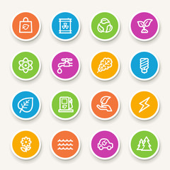 Green ecology web icons set