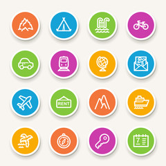 Travel web icons set