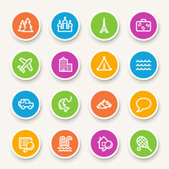 Travel web icons set