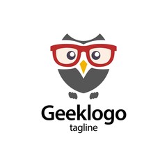 geek and nerd logo character