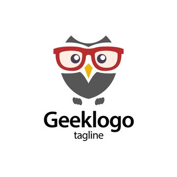 geek and nerd logo character