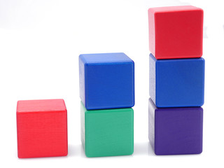 Wooden building blocks.