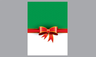 Greeting cards with red bows and ribbons space.