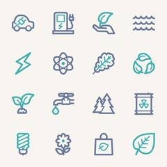 Green ecology web icons set