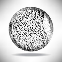 Background ball with shadow engraved dots and spots