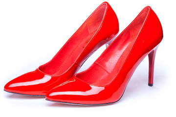 Red shoes isolated on white background