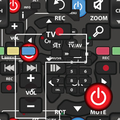 Seamless textile pattern of controls TV remote