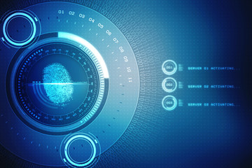 Fingerprint Scanning Technology Concept Illustration.