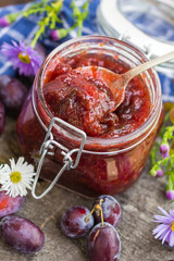 Homemade preserves delicious plum jam