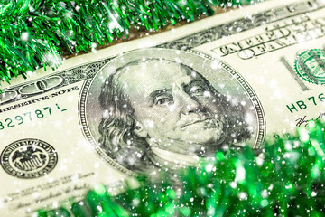 One hundred dollars a Christmas concept